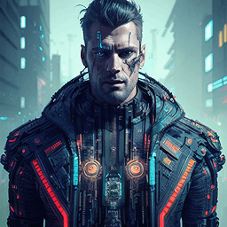 Cyberpunk AI avatar/profile picture for men