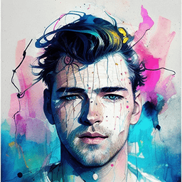 Watercolor profile picture for men
