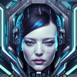 Cyberpunk AI avatar/profile picture for women