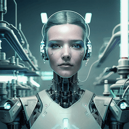 Robot AI avatar/profile picture for women
