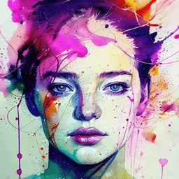 Watercolor profile picture for women